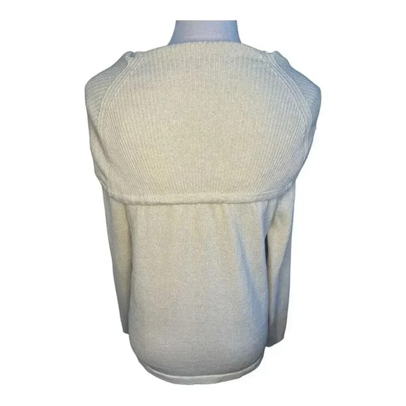 Jones New York Medium Signature Gold‎ Cream Cowl Neck Drawstring Sweater - Picture 3 of 8